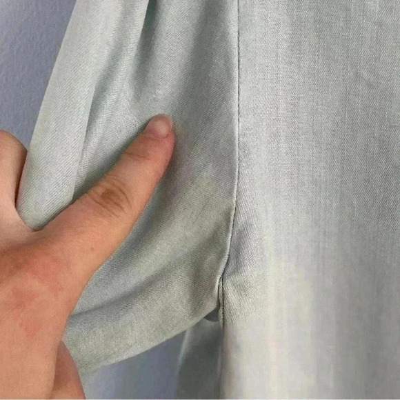 Anthropologie Holding Horses Button Down Shirt Denim Lace Blue Size S - Picture 9 of 9